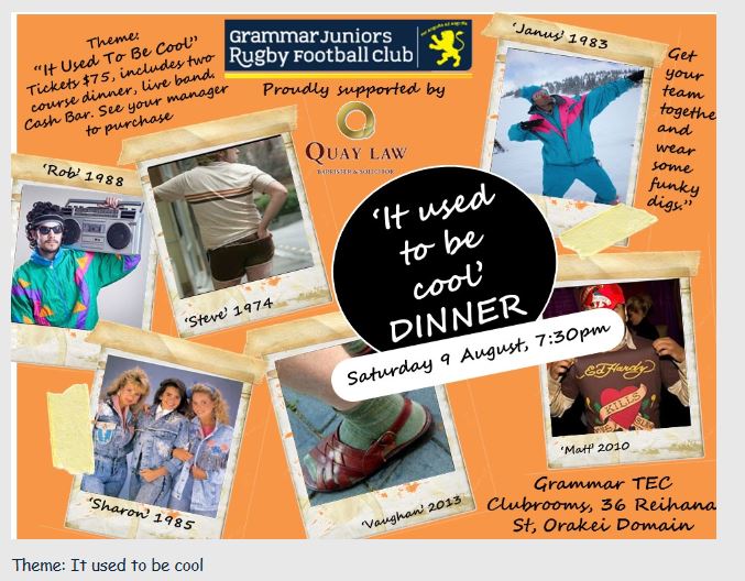 Grammar Rugby Football Club Annual Dinner | Proudly supported by Auckland law firm Quay law Auckland Grammar Club 2014